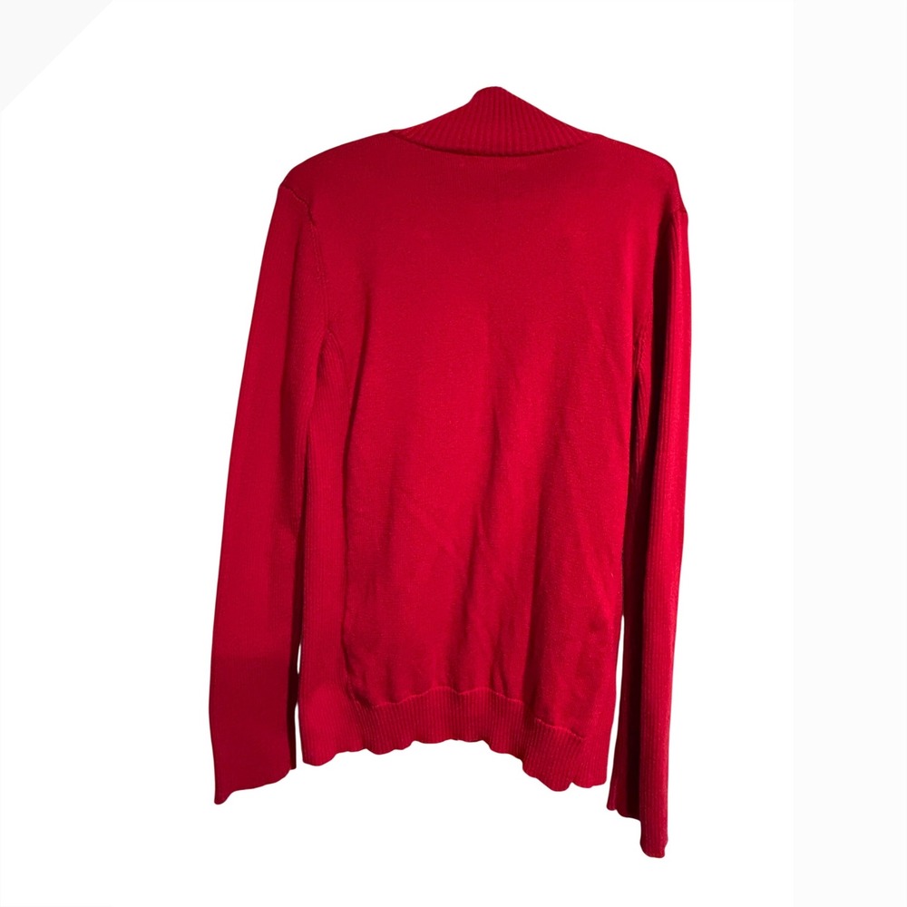 Lauren Ralph Lauren Mens Red Full Zip equestrian Sweater Gold Crest Logo Large - Picture 5 of 5